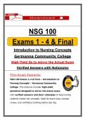 NSG 100 Exams 1-4 & Final Exam &ndash; Nursing Concept &ndash; &lpar;2026&rpar; Actual Questions & Answers &ndash; Germanna College