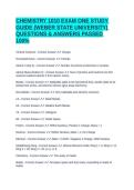 CHEMISTRY 1010 EXAM ONE STUDY GUIDE &lpar;WEBER STATE UNIVERSITY&rpar; QUESTIONS & ANSWERS PASSED 100&percnt;