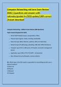 Computer Networking mid term Exam Review &NewLine;2026&vert;&vert;&vert;questions and answers with &NewLine;rationales&sol;graded A&plus;&sol;2026 update&sol;100&percnt; correct &NewLine;&sol;instant download