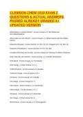 CLEMSON CHEM 1010 EXAM 2  QUESTIONS & ACTUAL ANSWERS PASSED ALREADY GRADED A&plus; UPDATED VERSION