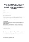 AUD CPA EXAM NOTES 2026&sol;2027 QUESTIONS AND VERIFIED CORRECT SOLUTIONS GRADED A&plus; 100&percnt; PASS