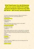 NR 667 Final Practice Test with 250 Questions and Correct Answers&sol; NR 667 FNP Capstone Practicum and Intensive Final Exam Prep 2026-2027 Review &ndash; 250 Correctly Answered Questions