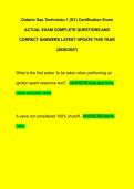 Ontario Gas Technician 1 &lpar;G1&rpar; Certification Exam &NewLine;ACTUAL EXAM COMPLETE QUESTIONS AND &NewLine;CORRECT ANSWERS LATEST UPDATE THIS YEAR &NewLine;&lpar;2026&sol;2027&rpar;