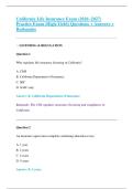 California Life Insurance Exam &lpar;2026&ndash;2027&rpar; &NewLine;Practice Exam &lpar;High-Yield&rpar; Questions &plus; Answers &plus; &NewLine;Rationales