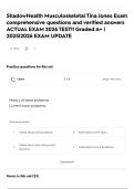ShadowHealth Musculoskeletal Tina Jones Exam comprehensive questions and verified answers ACTUAL EXAM 2026 TEST&excl;&excl; Graded A&plus; &vert; 2025&vert;2026 EXAM UPDATE