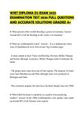 WSET DIPLOMA D2 EXAM 2025&NewLine;EXAMINATION TEST 2026 FULL QUESTIONS&NewLine;AND ACCURATE SOLUTIONS GRADED A&plus;