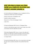 WSET DIPLOMA D2 EXAM 2025 FINAL&NewLine;PAPER 2026 COMPLETE SOLUTIONS AND&NewLine;CORRECT ANSWERS GRADED A&plus;