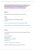 California Qualified Applicator License &lpar;QAL&rpar; Laws &NewLine;& Regulations Exam Prep 2026 Questions and &NewLine;Answers &lbrack;Verified Answers&rsqb; Plus Rationales 
