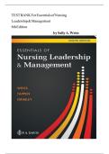 Essentials of Nursing Leadership and Management 8th Edition Test Bank by Sally A&period; Weiss