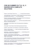 COB 202 SUMMER CH&period;S 9&comma; 10&comma; 11 QUIZZES WITH COMPLETE SOLUTIONS