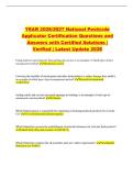 YEAR 2026&sol;2027 National Pesticide&NewLine;Applicator Certification Questions and&NewLine;Answers with Certified Solutions &vert;&NewLine;Verified &vert; Latest Update 2026
