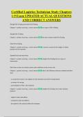 Certified Logistics Technician Study Chapters &NewLine;1-9 Exam UPDATED ACTUAL QUESTIONS &NewLine;AND CORRECT ANSWERS