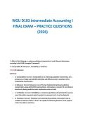 WGU D103 Intermediate Accounting I&NewLine;FINAL EXAM &ndash; PRACTICE QUESTIONS&NewLine;&lpar;2026&rpar;