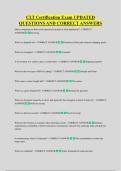 CLT Certification Exam UPDATED &NewLine;QUESTIONS AND CORRECT ANSWERS