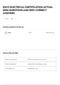 ESCO ELECTRICAL CERTIFICATION ACTUAL 2026 QUESTIONS AND 100&percnt; CORRECT ANSWERS