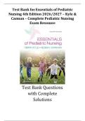 Essentials of Pediatric Nursing &lpar;4th Ed&period;&rpar; &ndash; Complete Test Bank&NewLine;&NewLine;
