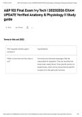 A&P 102 Final Exam Ivy Tech &vert; 2025&vert;2026 EXAM UPDATE Verified Anatomy & Physiology II Study guide&NewLine;&NewLine;