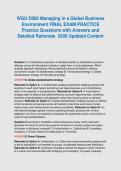 WGU D080 Managing in a Global Business&NewLine;Environment FINAL EXAM PRACTICE&NewLine;Practice Questions with Answers and&NewLine;Detailed Rationale 2026 Updated Content