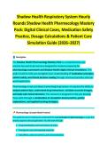 Respiratory System Pharmacology Review 2026 STUDY GUIDE 2026&sol;2027 ACCURATE QUESTIONS WITH CORRECT DETAILED ANSWERS &vert;&vert; 100&percnt; GUARANTEED PASS NEWEST VERSION