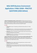 WGU D078 Business Environment&NewLine;Applications I FINAL EXAM - PRACTICE&NewLine;QUESTIONS &lpar;2026 Edition&rpar;&NewLine;