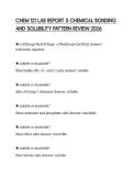 CHEM 121 LAB REPORT 5 CHEMICAL BONDING&NewLine;AND SOLUBILITY PATTERN REVIEW 2026&NewLine;