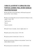 CHEM 121 LAB REPORT 10 URINALYSIS 2026&NewLine;PORTAGE LEARNING FINAL REVIEW BUNDLED&NewLine;SOLUTION PACKAGE