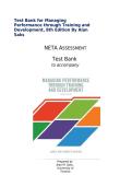 Test Bank Managing Performance through Training and Development 8th Edition Alan Saks ISBN 9780176798432