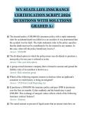 WV STATE LIFE INSURANCE&NewLine;CERTIFICATION SCRIPT 2026&NewLine;QUESTIONS WITH SOLUTIONS&NewLine;GRADED A&plus;