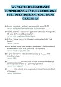 WV STATE LIFE INSURANCE&NewLine;COMPREHENSIVE STUDY GUIDE 2026&NewLine;FULL QUESTIONS AND SOLUTIONS&NewLine;GRADED A&plus;