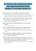 WV STATE LIFE INSURANCE FINAL&NewLine;TEST 2026 QUESTIONS WITH&NewLine;CORRECT ANSWERS GRADED A&plus;