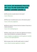 WV STATE LIFE INSURANCE PRACTICE&NewLine;TEST 2026 SOLVED QUESTIONS WITH&NewLine;CORRECT ANSWERS GRADED A&plus;