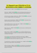 911 Dispatch Exam UPDATED ACTUAL &NewLine;QUESTIONS AND CORRECT ANSWERS