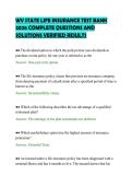 WV STATE LIFE INSURANCE TEST BANK&NewLine;2026 COMPLETE QUESTIONS AND&NewLine;SOLUTIONS VERIFIED RESULTS&NewLine;