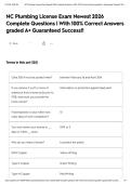 NC Plumbing License Exam Newest 2026 Complete Questions &vert; With 100&percnt; Correct Answers graded A&plus; Guaranteed Success&excl;&excl;&NewLine;&NewLine;