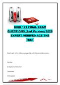 BIOD 171 Final Exam Questions and Answers 2026 &vert; 35&plus; Verified Practice Questions on Microbiology&comma; Cell Biology&comma; Virology&comma; Microscopy & Immunology