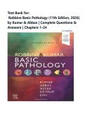 Test Bank for Robbins Basic Pathology &lpar;11th Edition&comma; 2026&rpar;  by Kumar & Abbas &vert; Complete Questions & Answers &vert; Chapters 1&ndash;24