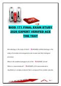 BIOD 171 Final Exam Study Guide 2026 &vert; 120&plus; Verified Questions and Answers &vert; Microbiology&comma; Cell Biology&comma; Virology&comma; Microscopy&comma; Metabolism & Immunology Notes &vert; Chamberlain University
