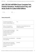 ASU CSE 240 MIDTERM Exam Complete Test &comma; Practice Questions&comma; Verified Answer Key&comma; and Study Guide for &lpar;Latest 2026 Edition&rpar;&NewLine;&NewLine;