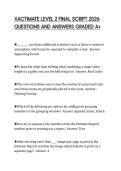 XACTIMATE LEVEL 2 FINAL SCRIPT 2026&NewLine;QUESTIONS AND ANSWERS GRADED A&plus;