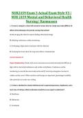 NUR2459 Exam 3 Actual Exam Style V3 &vert; &NewLine;NUR 2459 Mental and Behavioral Health &NewLine;Nursing &vert; Rasmussen 