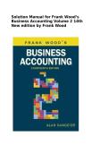 Solution Manual Frank Wood&rsquo;s Business Accounting Volume 2 14th New Edition 14th Edition Frank Wood