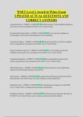 WSET Level 2 Award in Wines Exam &NewLine;UPDATED ACTUAL QUESTIONS AND &NewLine;CORRECT ANSWERS