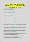 WSET Level 2 Award in Wines Exam &NewLine;UPDATED ACTUAL QUESTIONS AND &NewLine;CORRECT ANSWERS