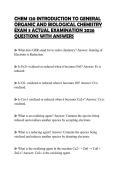 CHEM120 INTRODUCTION GENERAL&NewLine;ORGANIC BIOLOGICAL CHEMISTRY&NewLine;REVIEW ACTUAL EXAM PAPER 2026&NewLine;COMPLETE QUESTIONS AND ANSWERS&NewLine;GRADED A&plus;