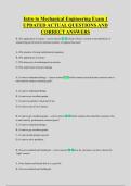 Intro to Mechanical Engineering Exam 1 &NewLine;UPDATED ACTUAL QUESTIONS AND &NewLine;CORRECT ANSWERS