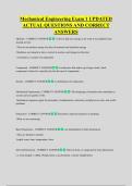 Mechanical Engineering Exam 1 UPDATED &NewLine;ACTUAL QUESTIONS AND CORRECT &NewLine;ANSWERS