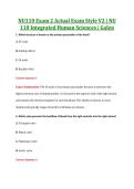 NU110 Exam 2 Actual Exam Style V2 &vert; NU &NewLine;110 Integrated Human Sciences &vert; Galen 