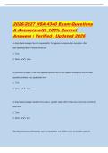 2026&sol;2027 HSA 4340 Exam Questions&NewLine;& Answers with 100&percnt; Correct&NewLine;Answers &vert; Verified &vert; Updated 2026