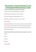 NU110 Exam 1 Actual Exam Style V3 &vert; NU &NewLine;110 Integrated Human Sciences &vert; Galen