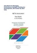 Test Bank Managing Performance through Training and Development 8th Edition Alan Saks ISBN 9780176798432